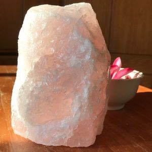 5.47lb Natural rose quartz crystal candle holder💕